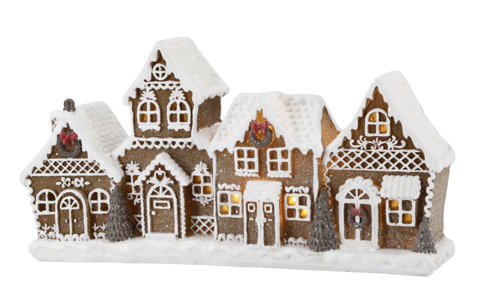 Perníkové chaloupky se světýlky Gingerbread Noël LED - 24*6,5*12,5 cm