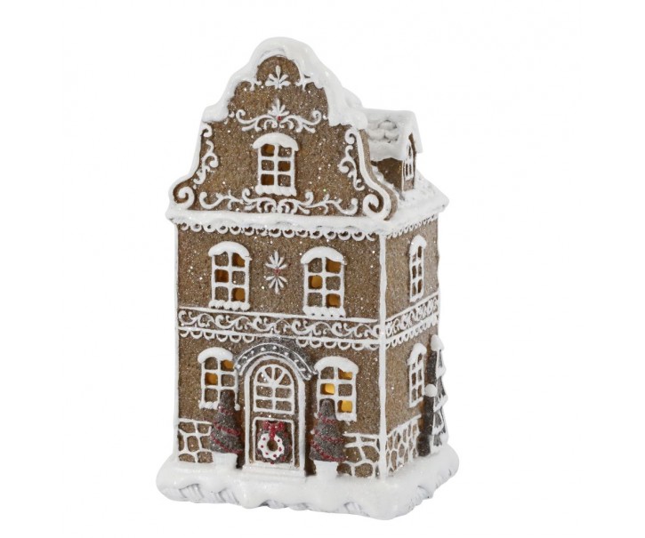 Perníková chaloupka se světýlky Gingerbread Noël LED - 12*10*20 cm Chic Antique