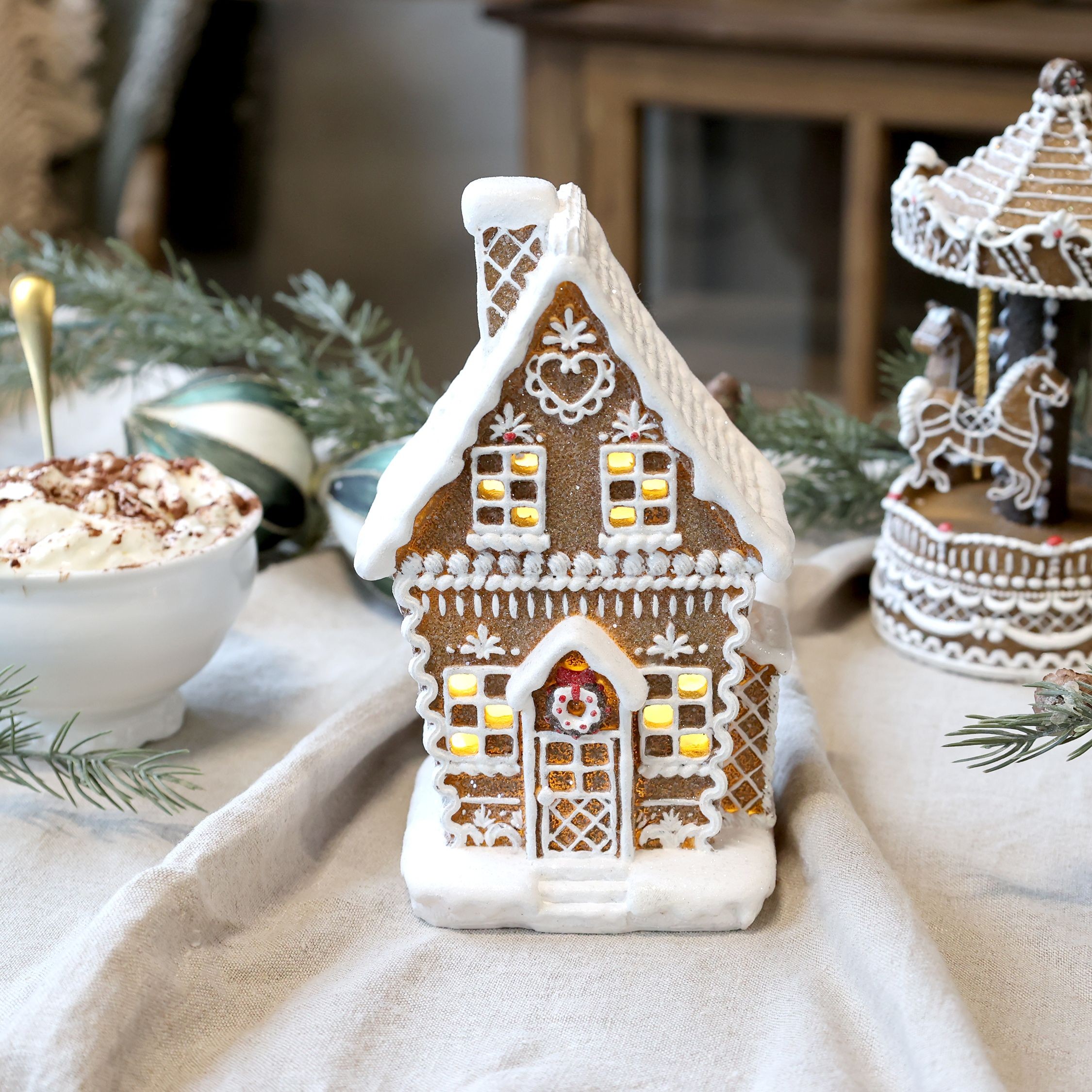 Perníková chaloupka se světýlky Gingerbread Noël LED - 7*6*11cm