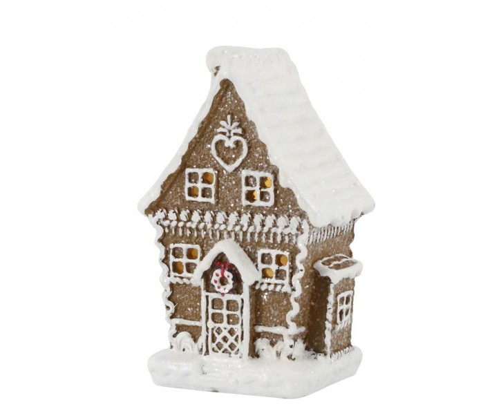 Perníková chaloupka se světýlky Gingerbread Noël LED - 7*6*11cm Chic Antique