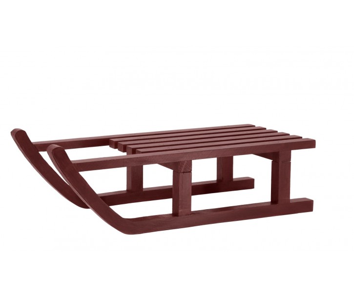 Višňová antik dřevěná dekorace sáně Sledge Vintage - 38*18*10 cm Chic Antique