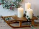 Hnědá antik dřevěná dekorace sáně Sledge Vintage - 38*18*10 cm Chic Antique