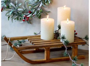 Hnědá antik dřevěná dekorace sáně Sledge Vintage - 38*18*10 cm