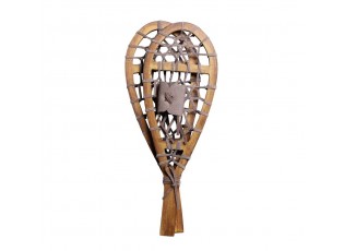 Hnědá antik dekorace sněžnice Snowshoes Vintage - 23*3*36 cm