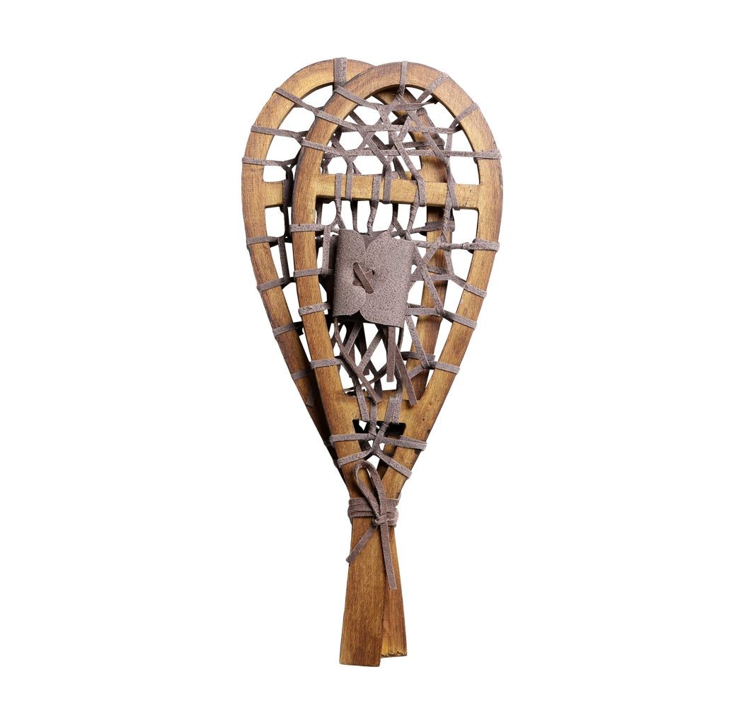 Hnědá antik dekorace sněžnice Snowshoes Vintage - 23*3*36 cm