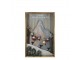Vintage nástěnný obraz s lyžařským vlekem Skiing - 33*4*51 cm Chic Antique