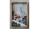 Vintage nástěnný obraz s lyžařským vlekem Skiing - 33*4*51 cm Chic Antique