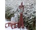 Višňová dřevěná dekorace lyže Ski Vintage - 6*74 cm Chic Antique