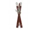 Višňová dřevěná dekorace lyže Ski Vintage - 6*74 cm Chic Antique