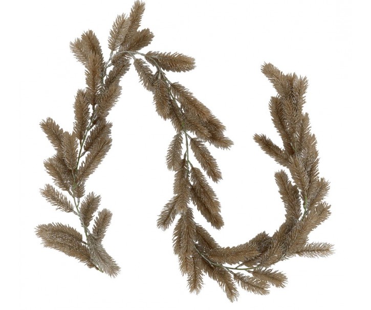 Vánoční champagne jedlová girlanda Garland se třpytkami - 180 cm Chic Antique