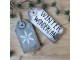 Bílá a šedá antik vánoční ozdoba cedulka Winter - 9*1,5*20 / 9*1,5*16 cm Chic Antique