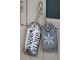 Bílá a šedá antik vánoční ozdoba cedulka Winter - 9*1,5*20 / 9*1,5*16 cm Chic Antique