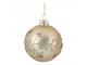 Champagne skleněná vánoční ozdoba koule s girlandou - Ø 8 cm Chic Antique