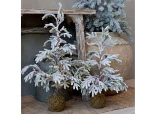Zasněžený borovicový stromek se světýlky Pine Tree - 65 cm / 3xAA