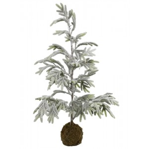 Zasněžený borovicový stromek se světýlky Pine Tree - 65 cm / 3xAA