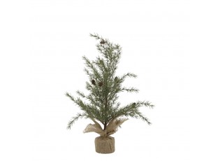 Zelený vánoční borovicový stromek v jutě a se šiškami Pine Tree - 60 cm