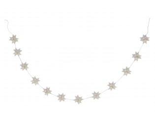 Bílá antik závěsná girlanda s papírovými hvězdami Stars - 160 cm