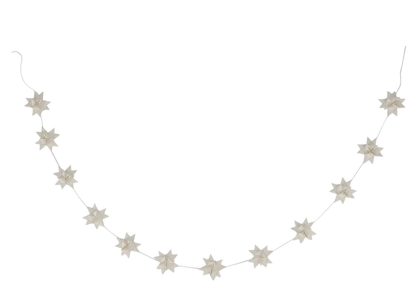 Bílá antik závěsná girlanda s papírovými hvězdami Stars - 160 cm