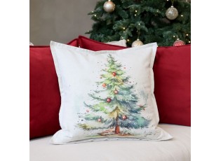 Béžový povlak na polštář s vánočním stromkem Aix - 50*50 cm