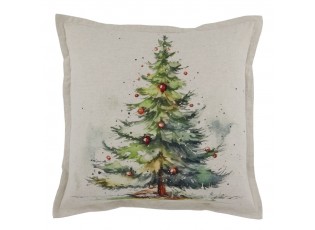 Béžový povlak na polštář s vánočním stromkem Aix - 50*50 cm