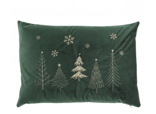 Zelený mechový sametový povlak na polštář se stromky Aix - 50*35 cm