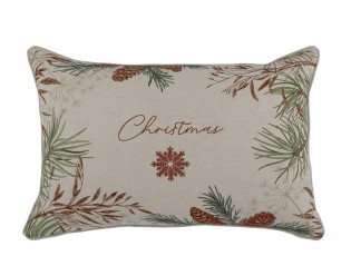 Béžový povlak na polštář s jedličkou Aix Christmas - 50*35 cm