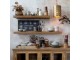Hnědá antik dřevěná nástěnná polička Grimaud - 50*13*12 cm Chic Antique