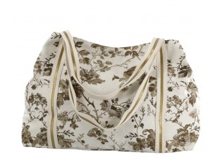 Béžová taška se zlatými vyšívanými listy Anniversary Shopper - 58*32 cm
