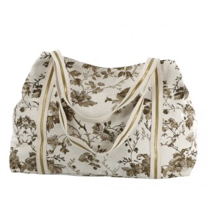 Béžová taška se zlatými vyšívanými listy Anniversary Shopper - 58*32 cm