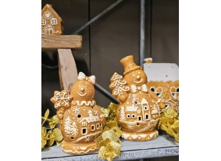 Perníková dekorace sněhulák Gingerbread Cott - 11*8*16 cm