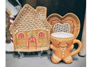 Keramický talířek perníková chaloupka Gingerbread Cott - 20*18*3 cm