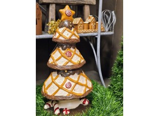 Hnědá dekorace stromek s cukrovinkami Christmas Tree - Ø 22*43 cm 