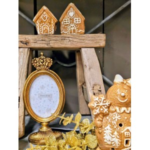 Perníková chaloupka stojan na vizitku/ foto Gingerbread Cott - 5*4*6 cm