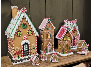 Háček na punčochu perníková chaloupka Gingerbread House - 13*11*18 cm