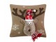 Béžový vánoční dekorační polštář sob Rudolf - 40*40*7cm Mars & More 