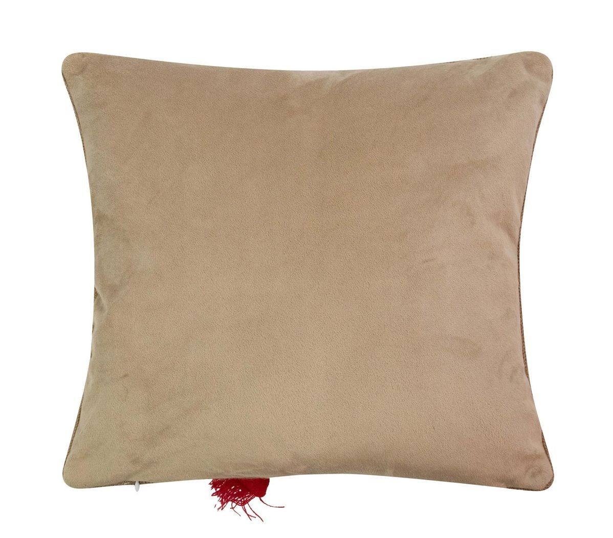 Béžový vánoční dekorační polštář sob Rudolf - 40*40*7cm