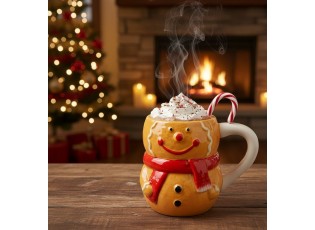 Keramický hrnek sněhulák Gingerbread - 14*9*12 cm / 525 ml