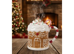 Hnědý hrnek perníková chaloupka Gingerbread - 14*10*10 cm / 350 ml