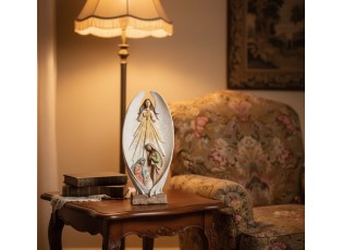 Béžová antik dekorace anděl se svatou rodinou Angel - 19*10*40 cm