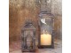 Set 2ks zlatá antik kovová lucerna Jannie - 20*20*56/ 16*16*41 cm Chic Antique