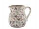 Béžový baňatý keramický džbán s cesmínou Holly - 13*16*15,5 cm Chic Antique
