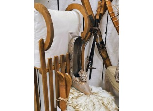 Hnědá antik dřevěná dekorace sáně Sledge Vintage - 100*37*27 cm