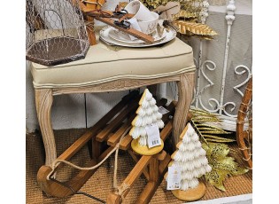 Hnědá antik dřevěná dekorace sáně Sledge Vintage - 62*31*20 cm