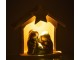 Přírodní svítící Betlém s keramickými postavičkami Nativity - 14*6*15 cm J-Line by Jolipa
