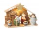 Přírodní svítící Betlém s keramickými postavičkami Nativity - 21*8*16 cm J-Line by Jolipa