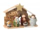 Přírodní svítící Betlém s keramickými postavičkami Nativity - 21*8*16 cm J-Line by Jolipa
