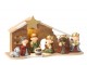 Přírodní svítící Betlém s keramickými postavičkami Nativity - 31*10*16 cm J-Line by Jolipa