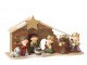 Přírodní svítící Betlém s keramickými postavičkami Nativity - 31*10*16 cm J-Line by Jolipa