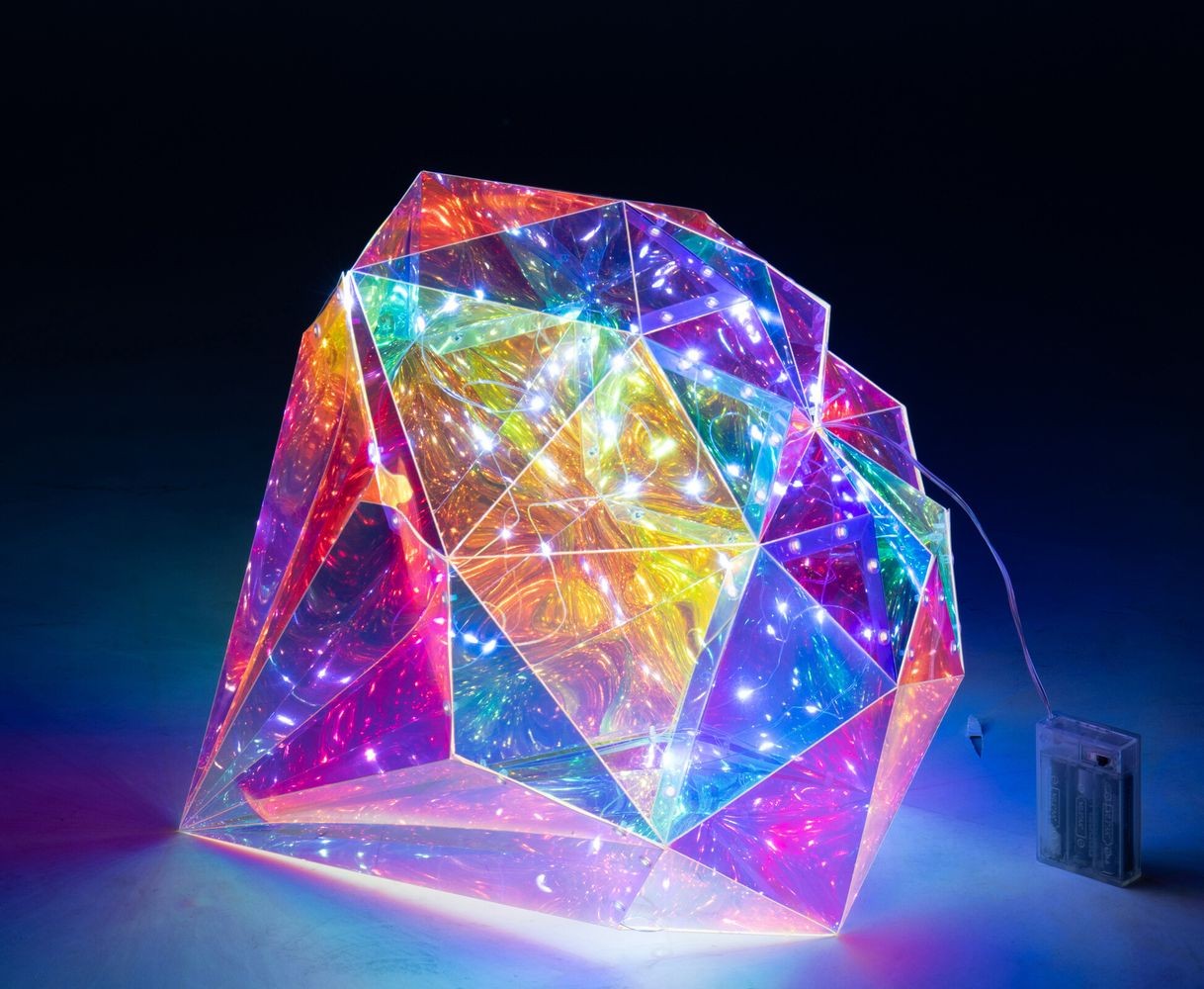Průhledná lampička ve tvaru diamantu Diamond Led - 40*40*40 cm