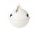 Bílá antik závěsná kovová ozdoba rolnička Baub Xmas L - Ø 51*60 cm J-Line by Jolipa
